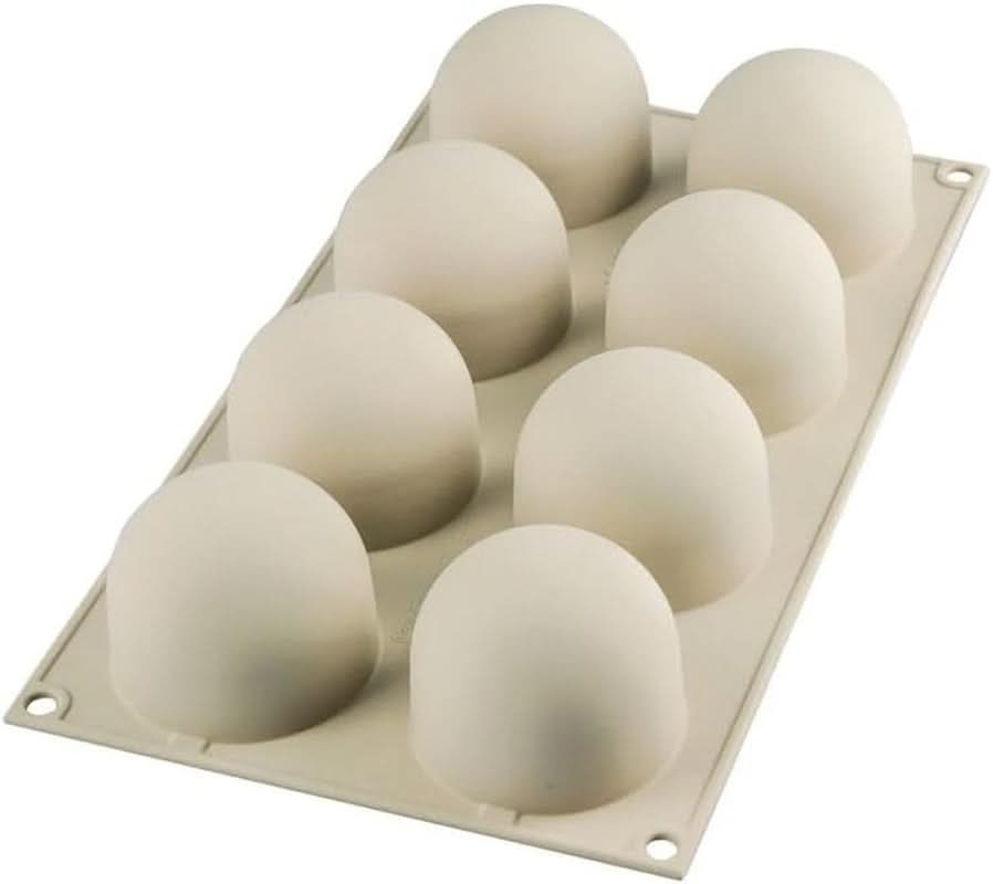 Silikomart, Moule pour gâteaux Tartufo en silicone, 8 Ports Simples, Ø 62 H 52 mm Cuisine Naty Shop
