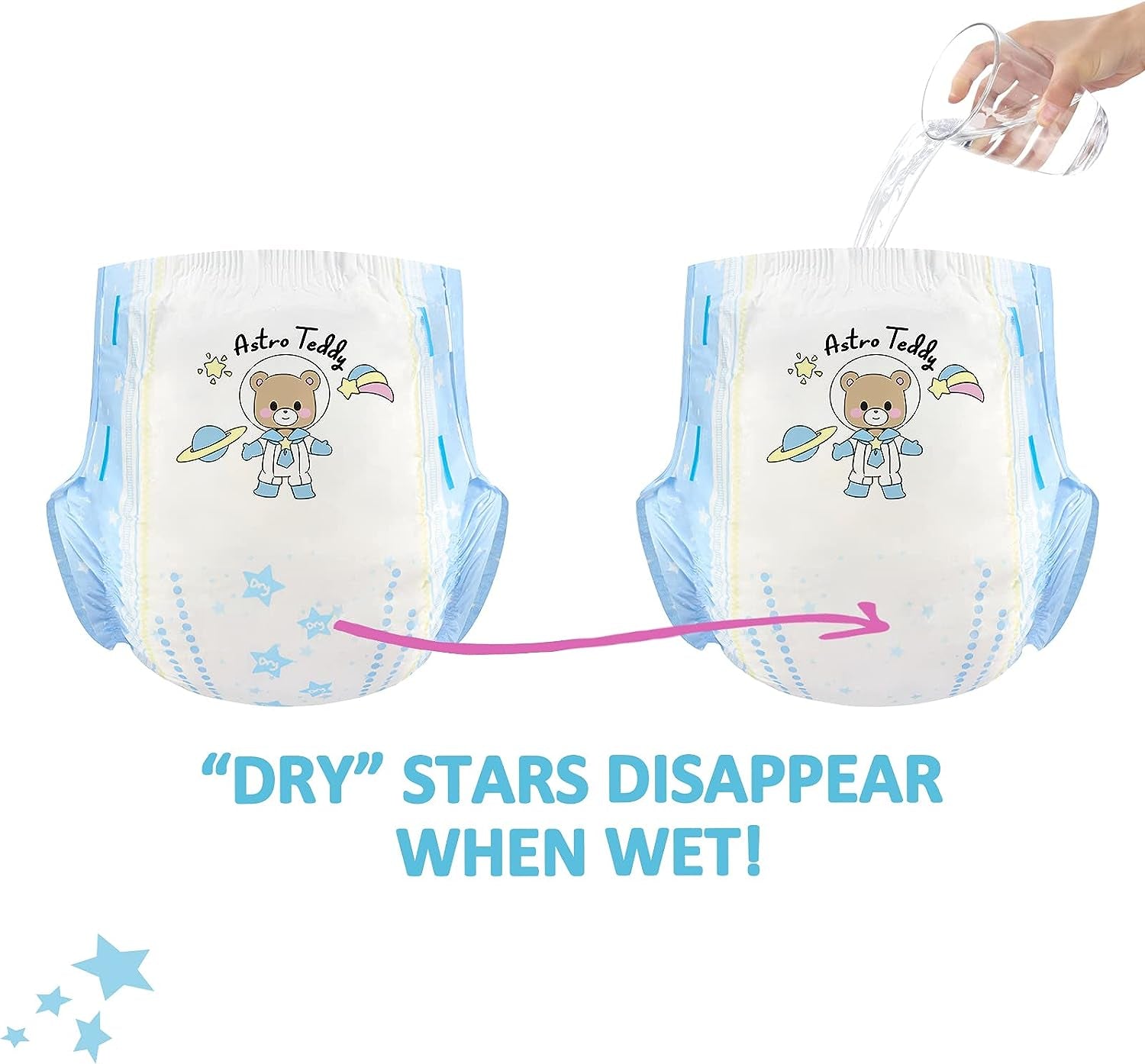 Couches imprimées pour adultes 5500-5800 ml, paquet de 2, assortiment aléatoire de 3 imprimés - Astro Babies (L)