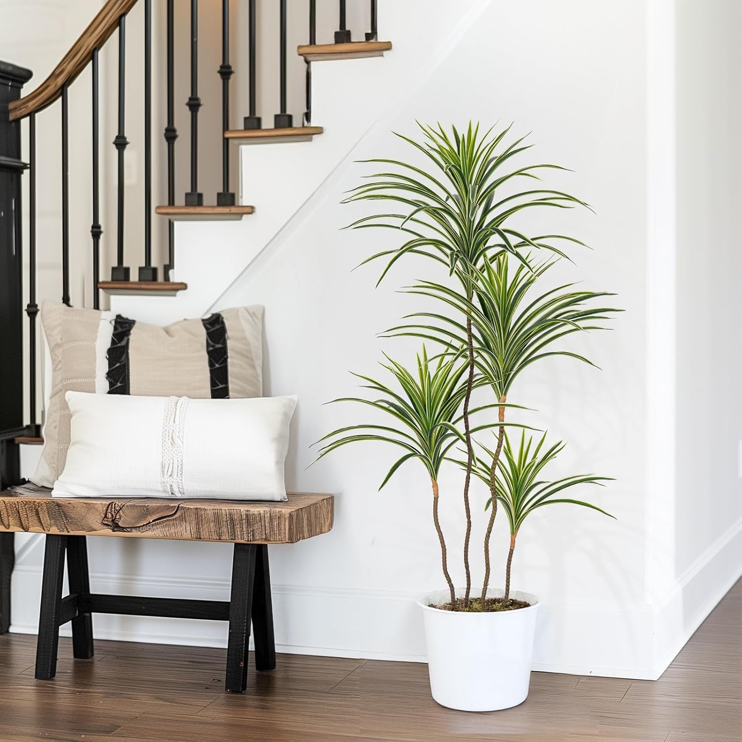 Künstliche Dracaena-Pflanzen Für Den Innenbereich, 120 Cm Hohe Künstliche Tropische Bodenpflanzen Für Den Innenbereich Hoher Künstlicher Topf Künstliche Bäume Für Die Dekoration Von Home-Office