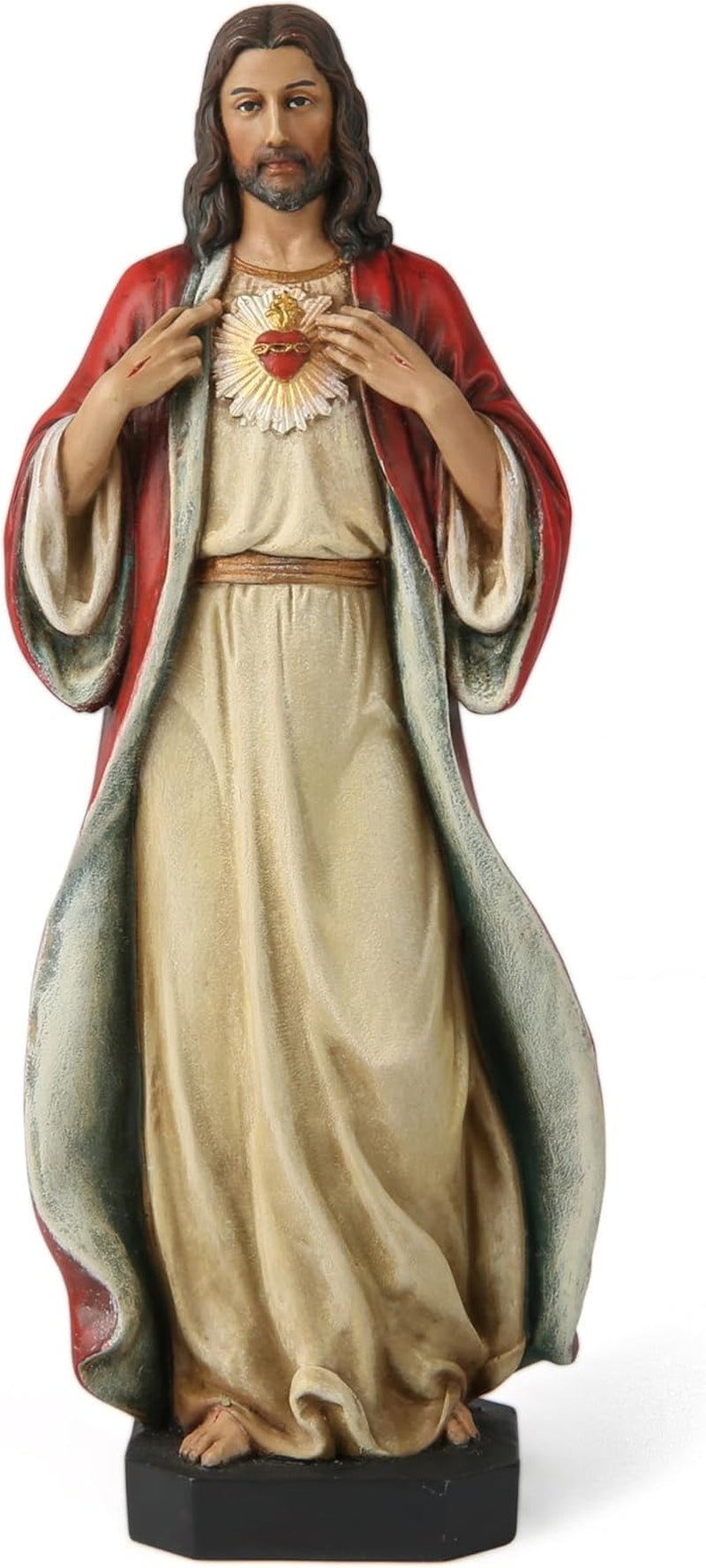 Statue catholique du Sacré-Cœur de Jésus en Colombie-Britannique, Jésus-Christ, cadeaux religieux, décoration d'intérieur inspirante, hauteur 15,2 cm, peinte à la main par Buildclassic Statuettes et sculptures Naty Shop en couleur. 6 pouces de hauteur