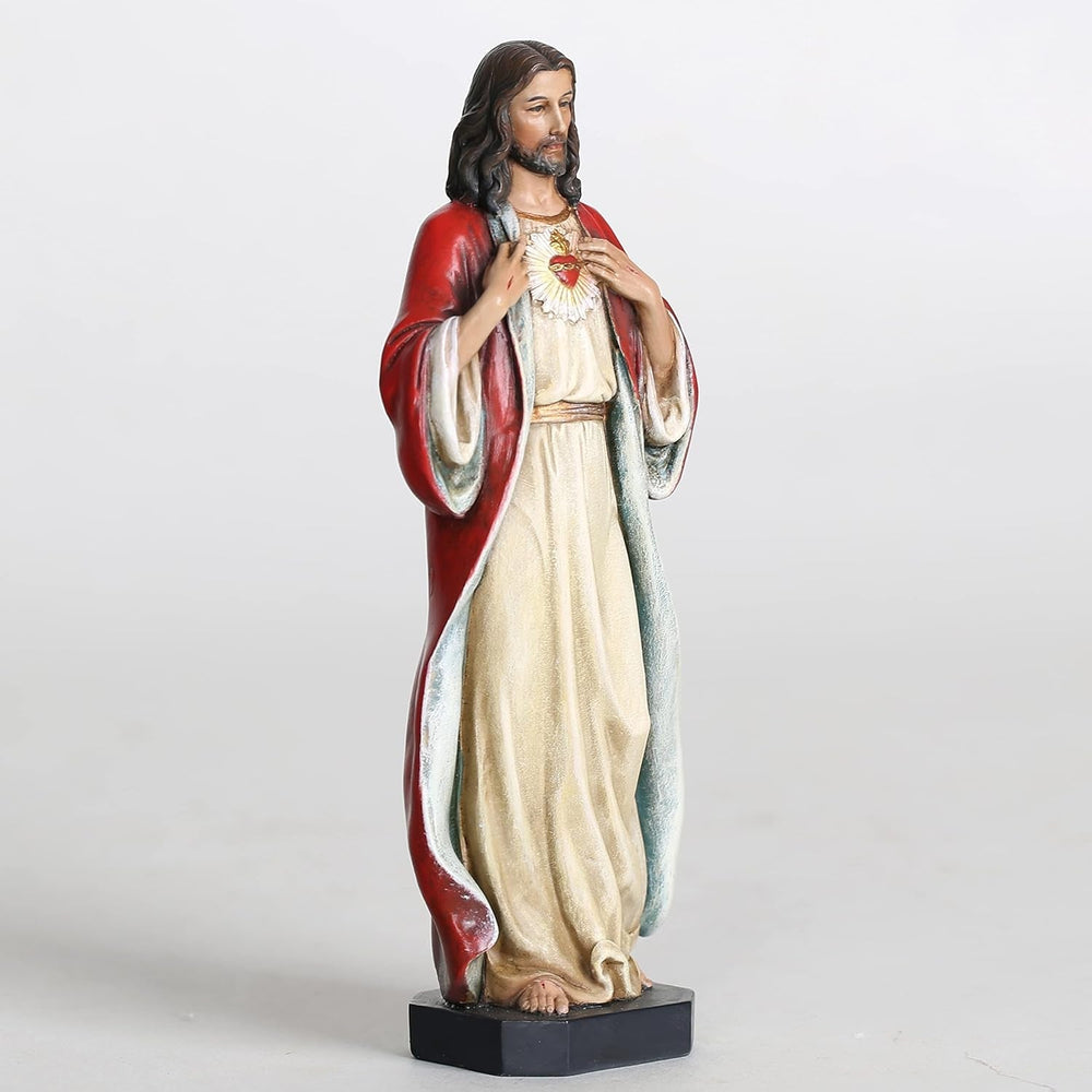 BC Sacré-Cœur de Jésus Statue catholique Jésus-Christ Cadeaux religieux Décoration d'intérieur inspirante 15,2 cm de hauteur Peinte à la main par Buildclassic Statues et sculptures Naty Shop