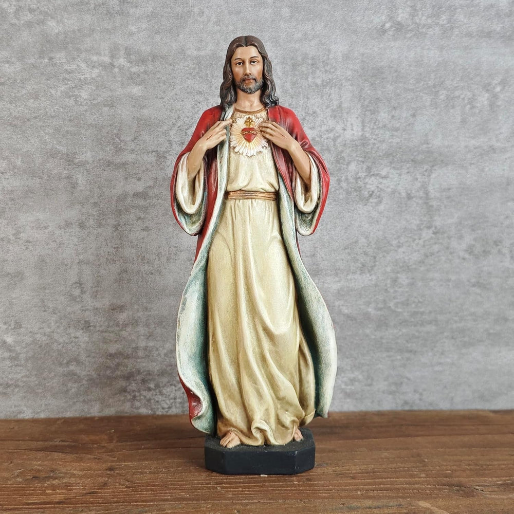 BC Sacré-Cœur de Jésus Statue catholique Jésus-Christ Cadeaux religieux Décoration d'intérieur inspirante 15,2 cm de hauteur Peinte à la main par Buildclassic Statues et sculptures Naty Shop