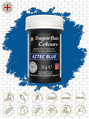 Colorant alimentaire Sugarflair Paste Pastel Bleu Aztèque, colorant alimentaire pour pâtes, fondant et massepain, Couleurs concentrées Spectrales - 25 g