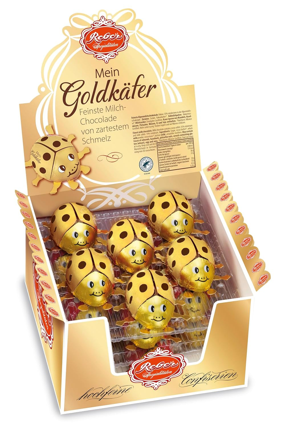 Sachet Reber scarabée porte-bonheur - sachet de 15 coléoptères Bonbons au chocolat Naty Shop Coléoptère doré 30 grammes