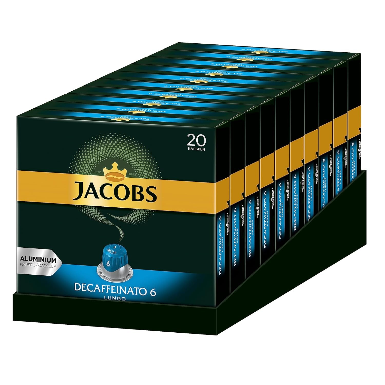 Capsules de café Lungo Classico (nur für kurze Zeit) Megapack XXL & Capsules de café Lungo Decaffeinato - Intensité 6-200 Capsules compatibles Nespresso, 10er Pack, 10 x 20 Getränke
