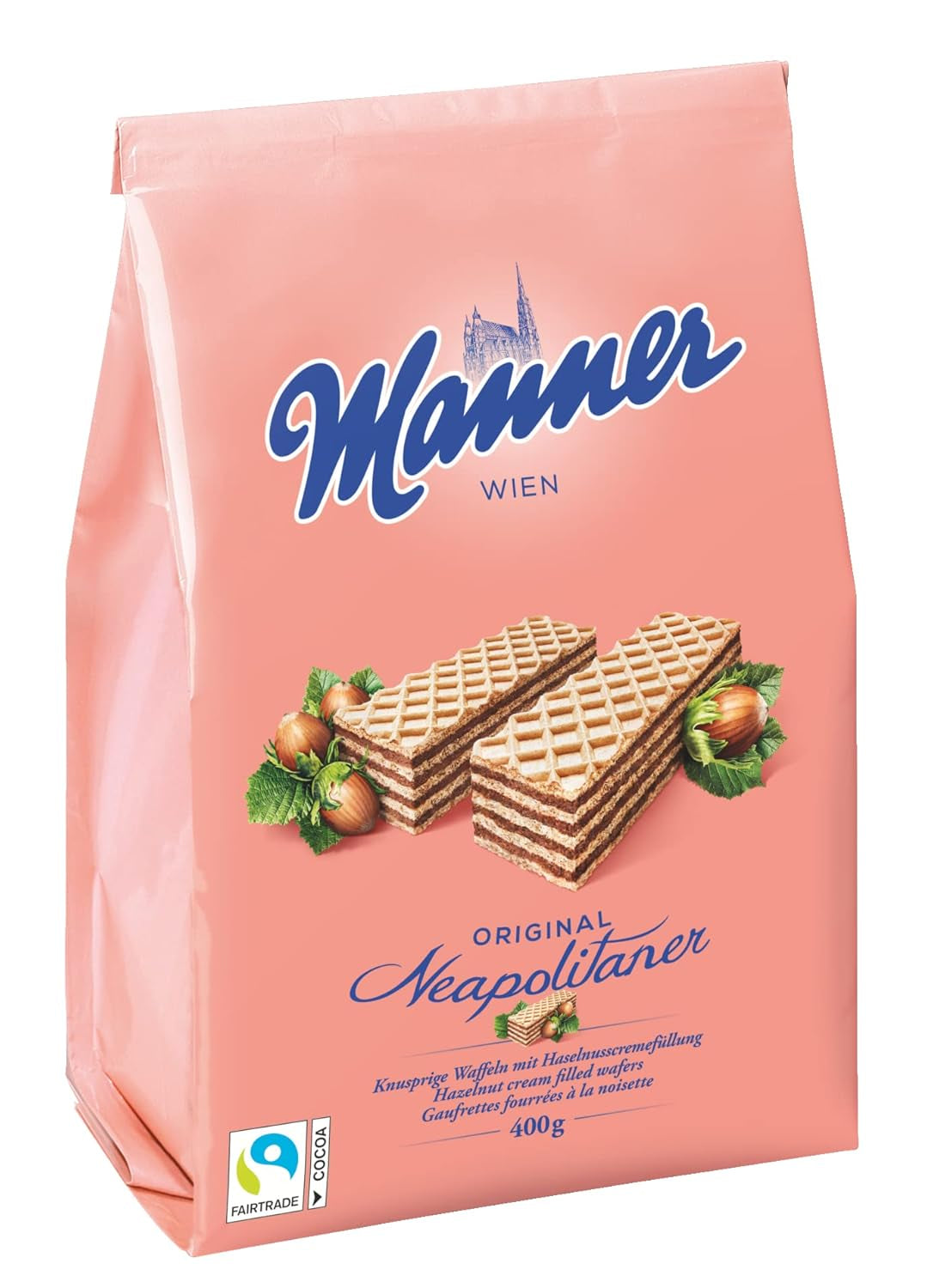Manière napolitaine | Gaufres croustillantes végétaliennes à la crème de noisettes | 1 paquet (400 g)