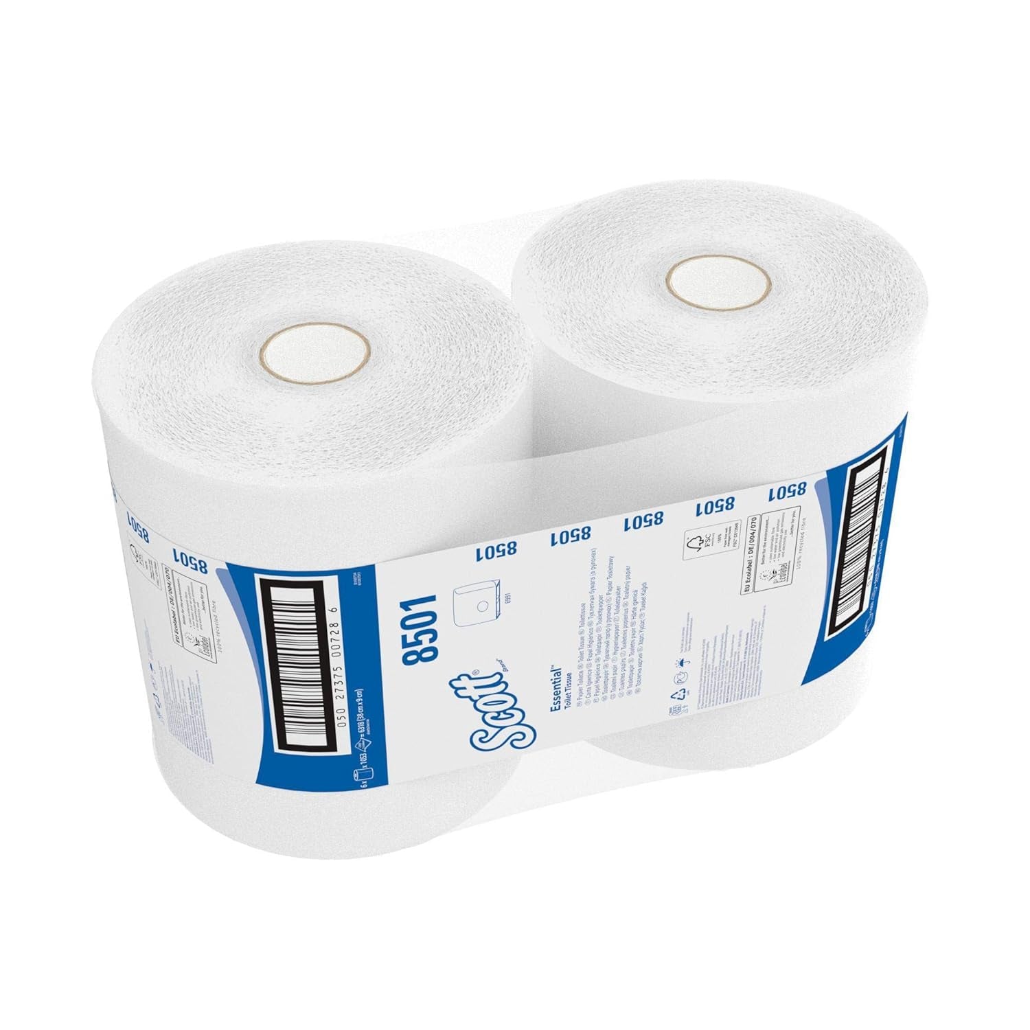 Scott Essential Jumbo Toilet Roll 8501 - papier toilette Jumbo Roll - 6 rouleaux X 1 053 feuilles papier toilette 2 épaisseurs (2 400 M au total)