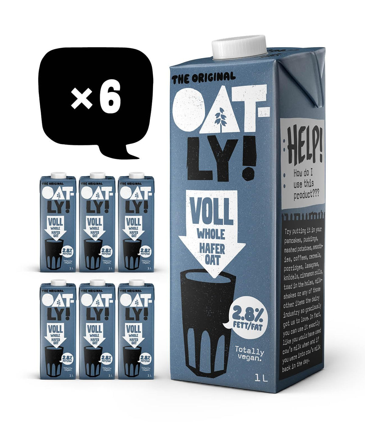 Oatly Haferdrink 2,8% Fett - Packung mit 6 (6 x 1 Litre)