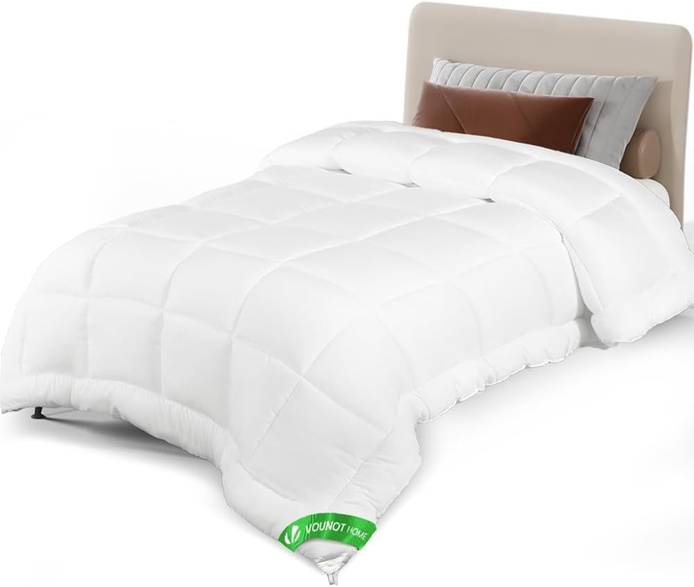 VOUNOT Couette 155X200Cm, Couette Hiver 4 Saisons Lot de 2 500GSM, composé de 2 couettes nouées ensemble Couette Adaptable été comme hiver, Norme Oeko-Tex Couettes et couettes Naty Shop Couverture toutes saisons 135X200Cm