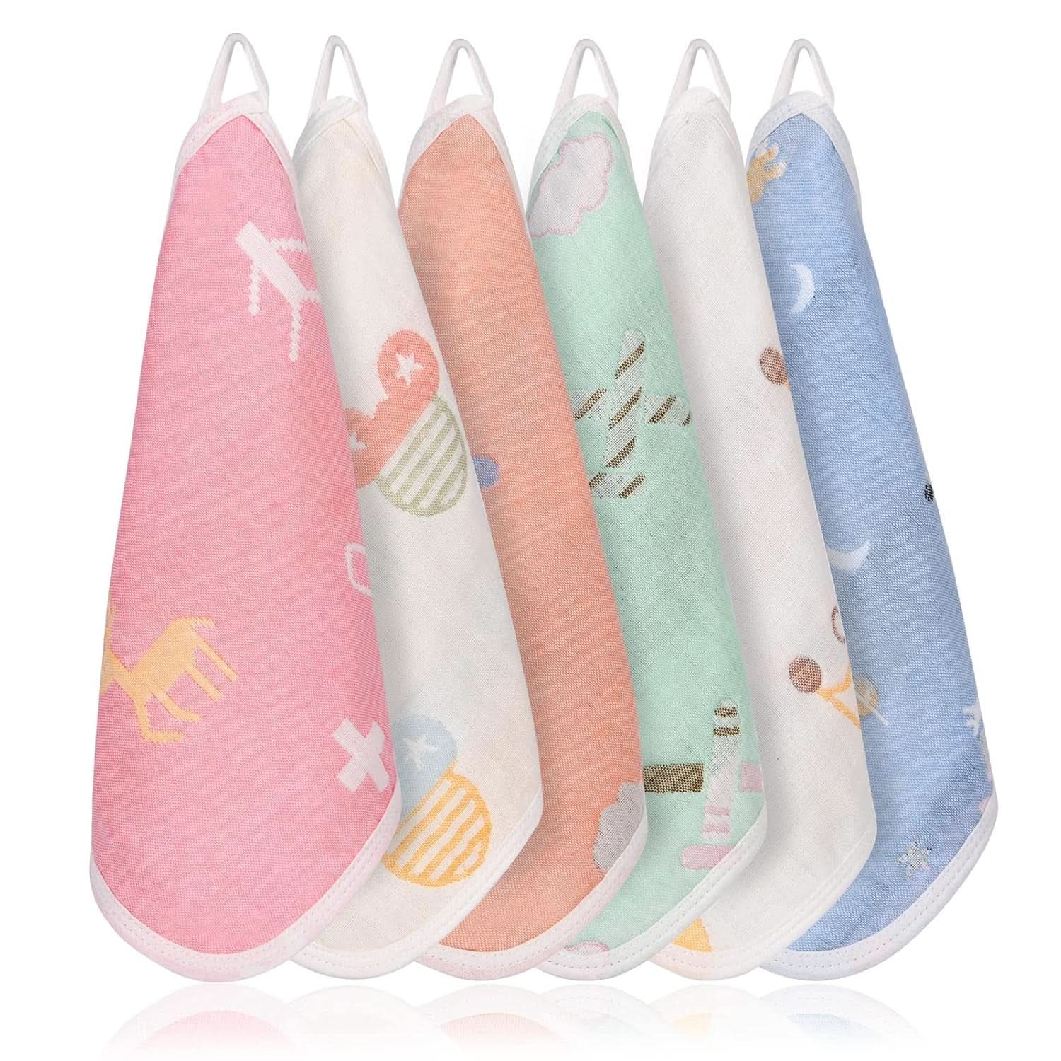 Serviettes bébé en mousseline, lot de 8 serviettes absorbantes en coton bio, 25 x 25 cm Mère et Bébé Naty Shop