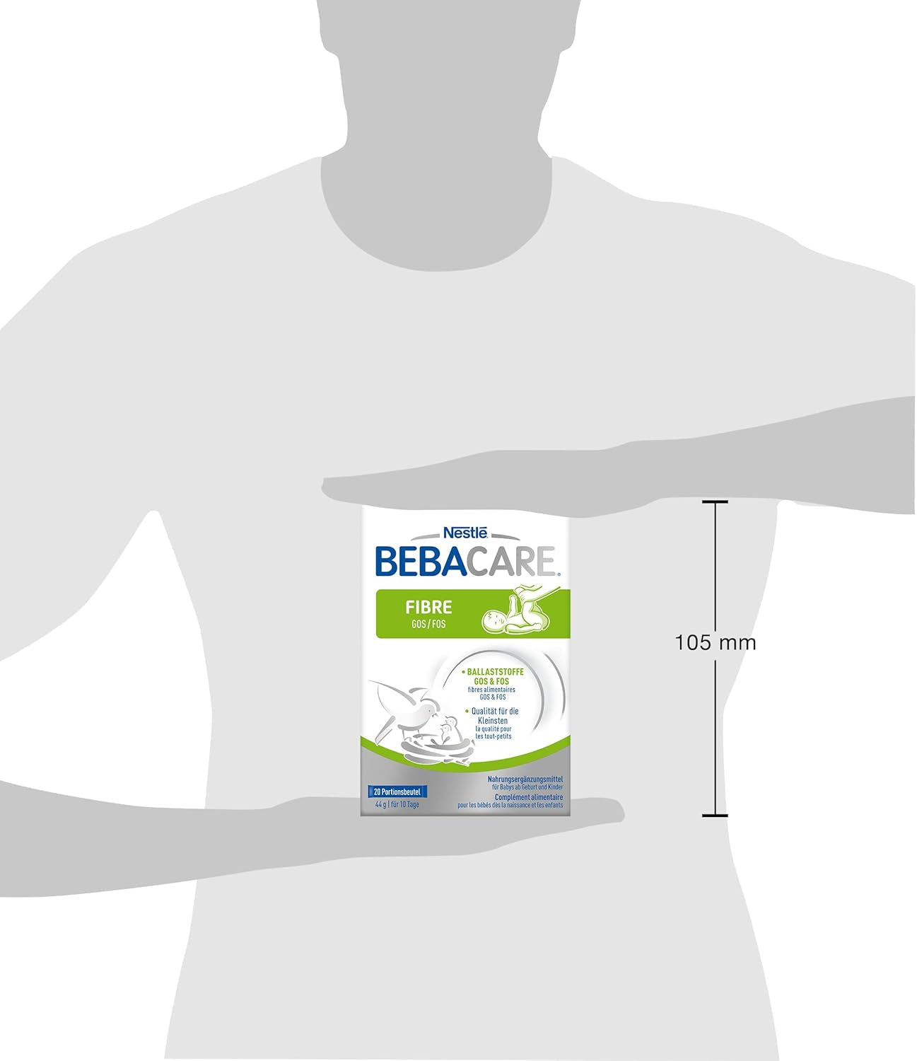 BEBACARE FIBRE Complément alimentaire sans gluten pour une digestion douce, complément alimentaire pour bébés dès la naissance et petits enfants, 1x (20 x 2,2g)