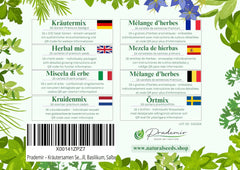 Prademir – Kräutersamen Set aus 16 beliebten Küchenkräutern – Kräuter Anzuchtset mit 100% Natursamen au Portugal – Kräuter Saatgut à l'origan, thym, marjolaine, romarin, aneth, basilic, sauge uvm