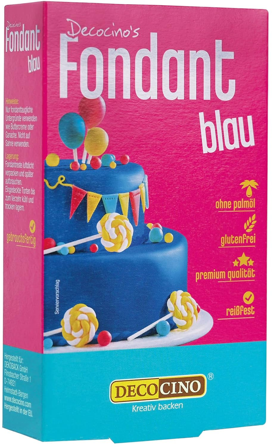 DECOCINO Fondant diverse culori - 250 grame Naty Shop Albastru 250 grame