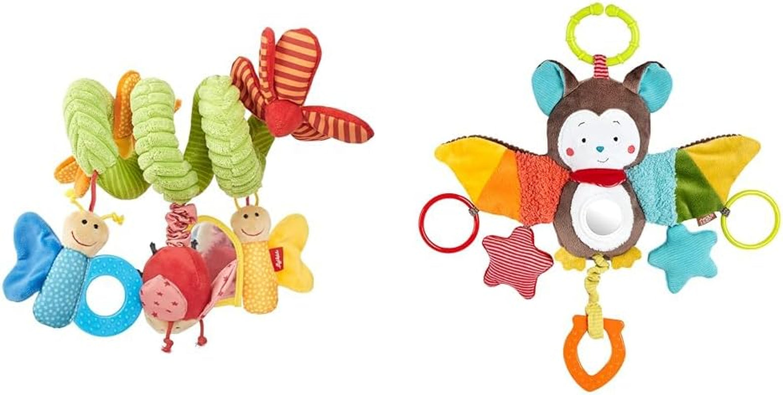 SIGIKID 42249 Papillon spirale actif Baby Activity On Tour jouet pour filles recommandé dès la naissance multicolore Bebe Toys Naty Shop Pack avec chauve-souris Multicolore