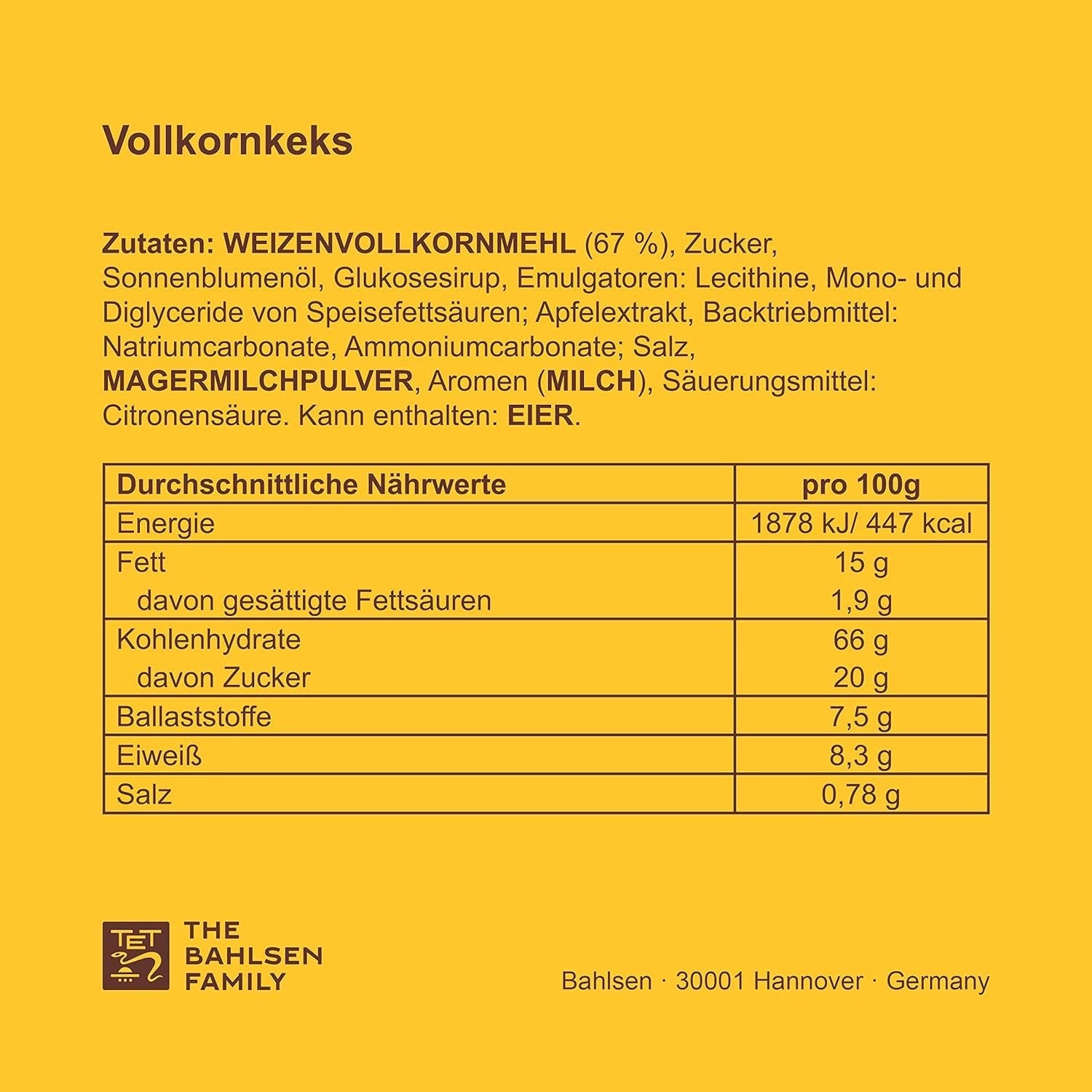 Biscuits complets LEIBNIZ, 200 g, Biscuits croustillants à la farine complète 100% (1 x 200g)