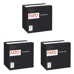 - Serviettes en papier jetables, idéales pour l'apéritif et les cocktails, paquet de 100 serviettes, format 24X24, 4 plis, 2 épaisseurs, coloris noir, papier 100% pure cellulose, certifié Fsc