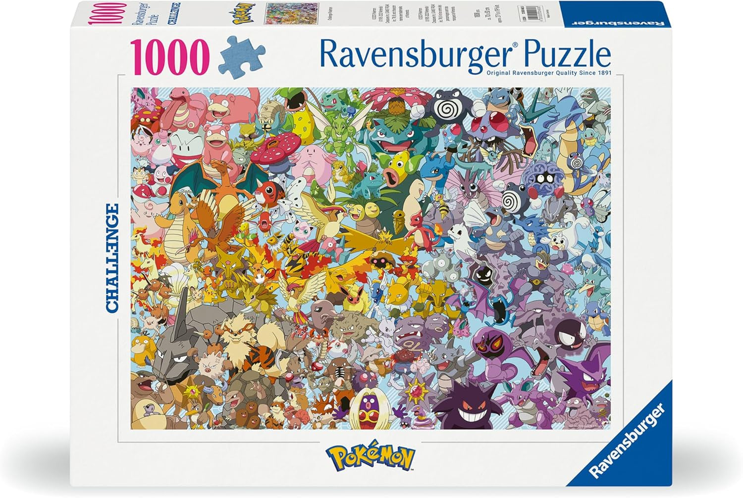 Ravensburger Puzzle 1000 pièces 12000460 Challenge Pokémon - Les 150 Pokémon de la première génération comme puzzle stimulant pour adultes et enfants à partir de 14 ans Puzzle Naty Shop