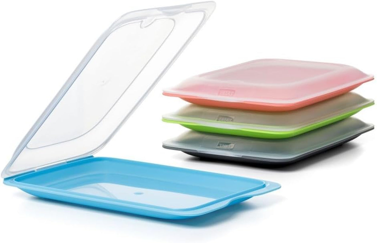 TATAY Fresh Slicer Box Lot de 4, sans BPA, réutilisable, empilable, lave-vaisselle et MWO, couleurs aléatoires. Mesures 17 cm x 3,2 cm x 25,2 cm Boîtes de conservation alimentaire Naty Shop Conteneur à saucisses - unité