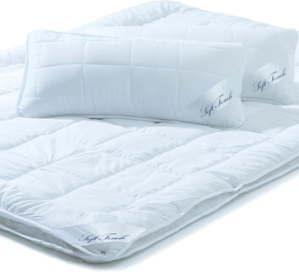 Aqua-Textil Soft Touch Parure enfant Couette 100 X 135 Cm 250G et 350G avec oreiller 40 X 60 Cm 150G Couette 4 saisons Climatisée Couettes et couettes Oeko-Tex Naty Shop 220X260 Cm + 2X 40X80 Cm 4 saisons