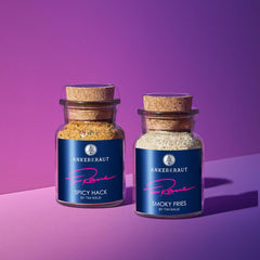 Ankerkraut Smoky Fries de Tim Raue, divers ingrédients pour pommes frites, pommes gourmandes avec arôme raffiné, 145 g dans un verre Korkenglas