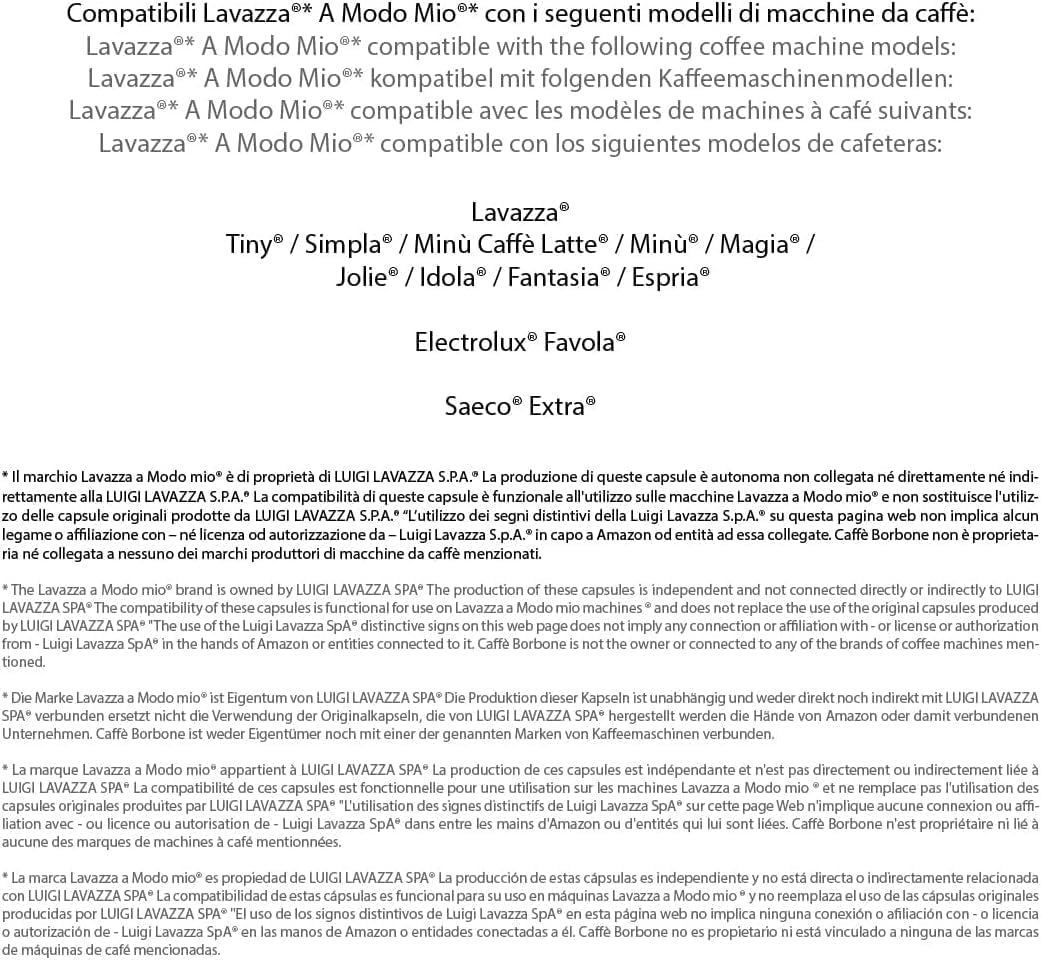 Caffè Borbone Don Carlo, Schwarze Kaffeemischung - 50 Kapseln - Compatible avec Lavazza®* A Modo Mio®* Haushalts-Espressomaschinen