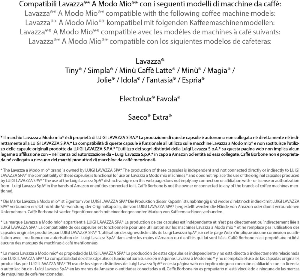 Caffè Borbone Don Carlo, Schwarze Kaffeemischung - 50 Kapseln - Compatible avec Lavazza®* A Modo Mio®* Haushalts-Espressomaschinen