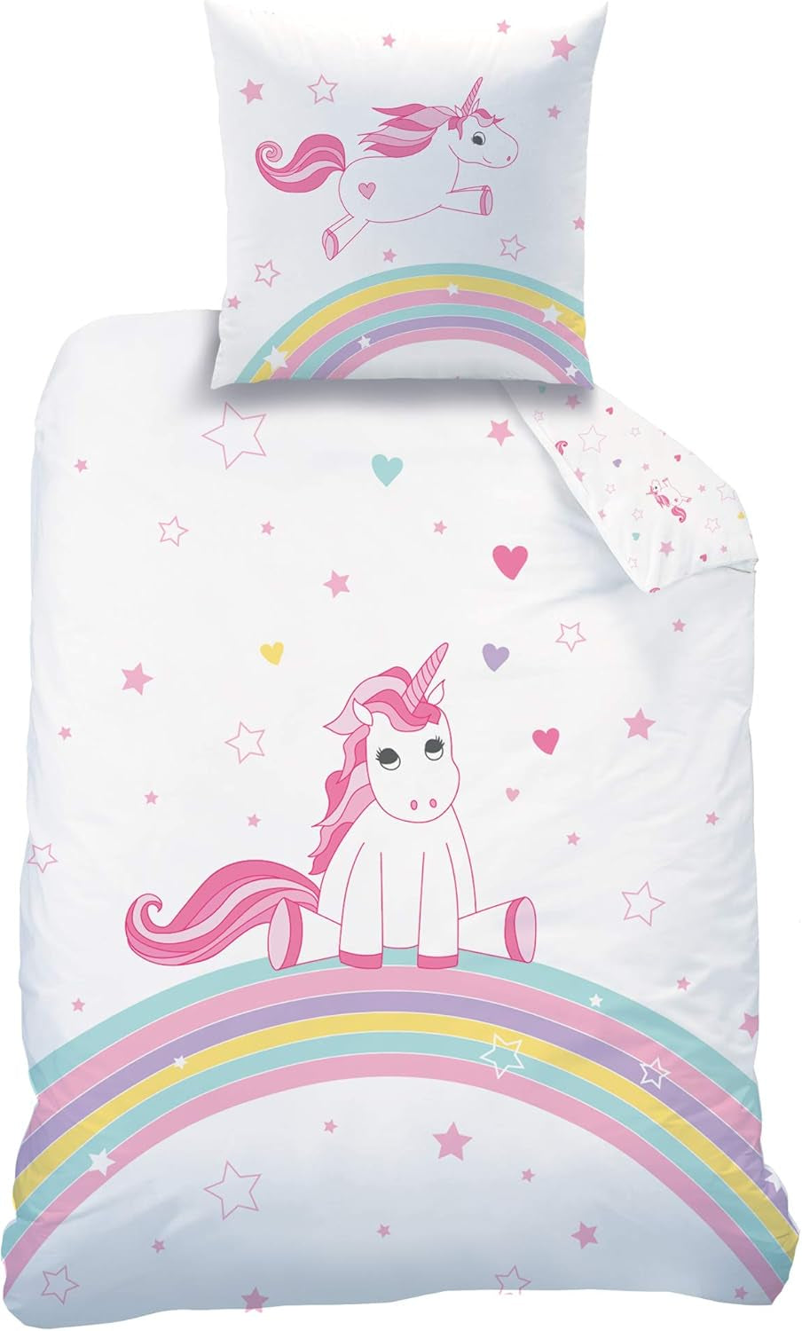 Lenjerie de pat pentru fetite, Unicorn, bumbac Lenjerie de pat - copii Naty Shop