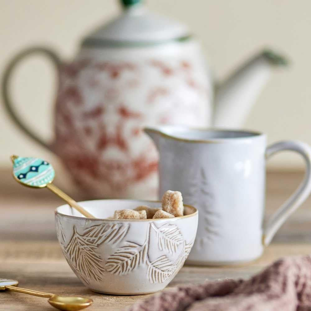 Bloomingville Tasse à lait, blanc d'hiver, arbre de Noël, 145 ml, pour couverts