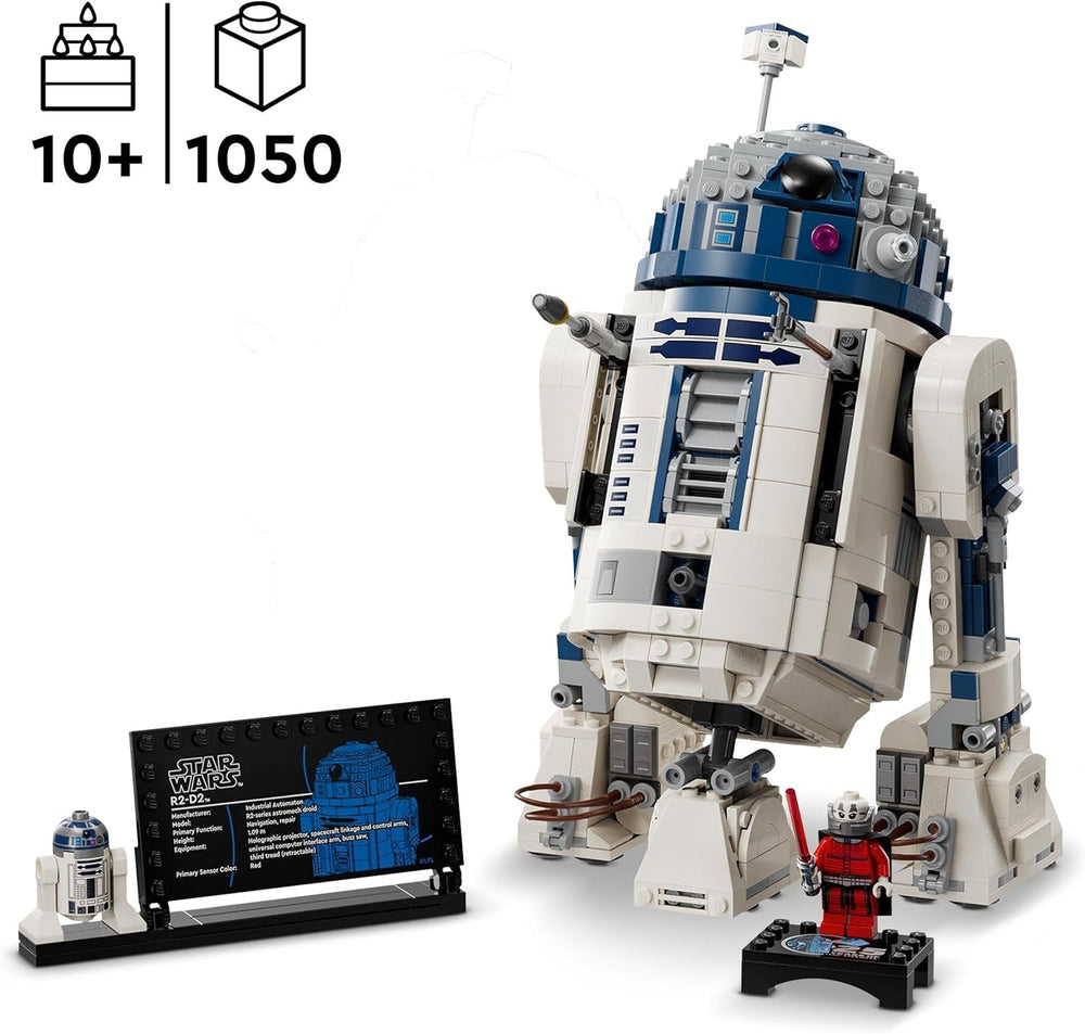 LEGO Star Wars R2-D2 Ensemble de modèles pour enfants, garçons et filles, figurine de droïde à construire avec figurine du 25e anniversaire de Dark Malek et plaque de décoration, idée cadeau de collection 75379 Ensembles de construction Besuche den LEGO-Store