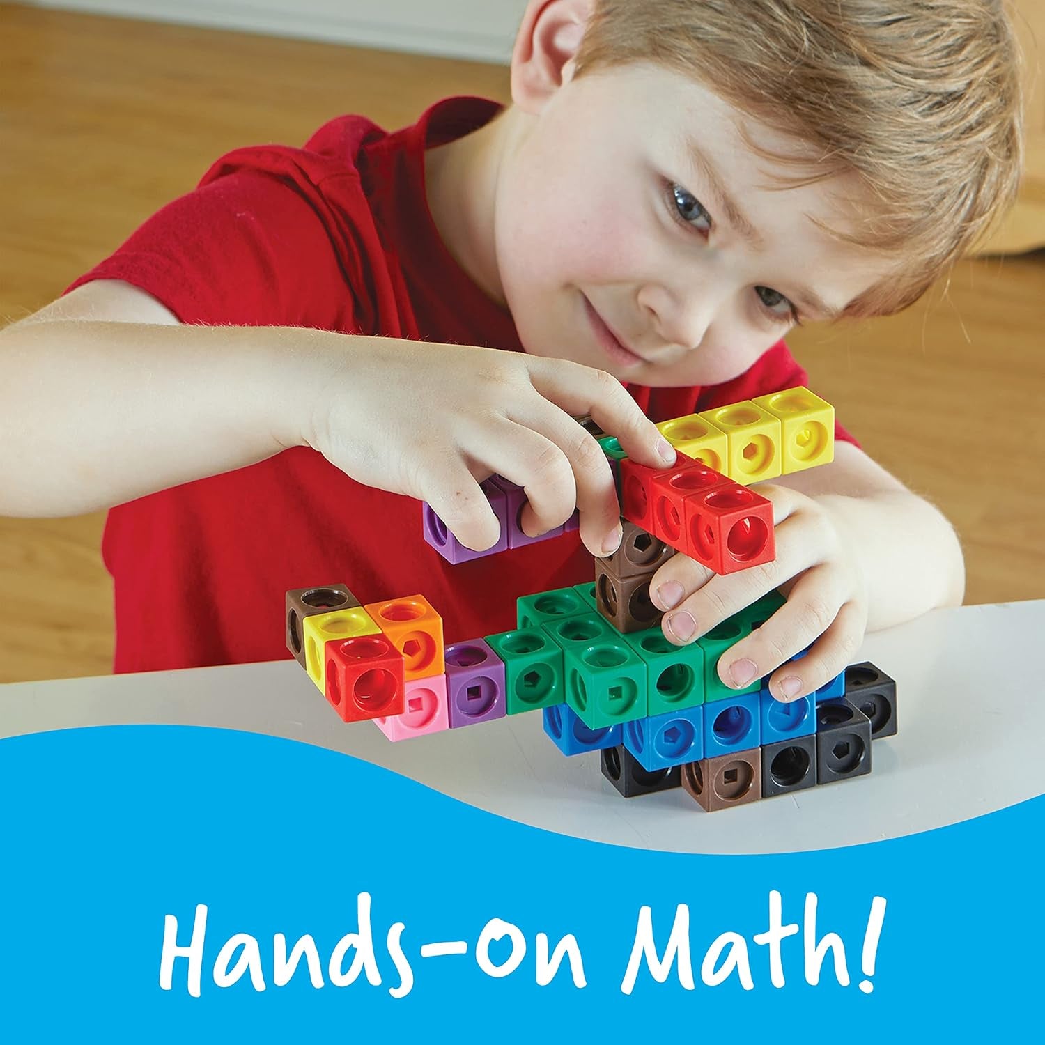 Learning Resources MathLink Steckwürfel Big Builders for Baumeister, ab 5 Jahren, Konstruktionsspielzeug für frühes Mint-Lernen, 200 Teile