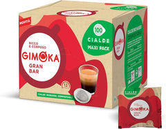 Gimoka Kompostierbare Kaffeepads, Gran Bar Intenso Kaffeemischung, Intensität 12-100 Pads - Compatible avec les tampons en papier ESE System 44 mm
