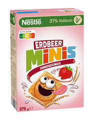 NESTLE Strawberry Minis, céréales au goût de fraise et farine complète, coffret 7 x 375 grammes Céréales Naty Shop