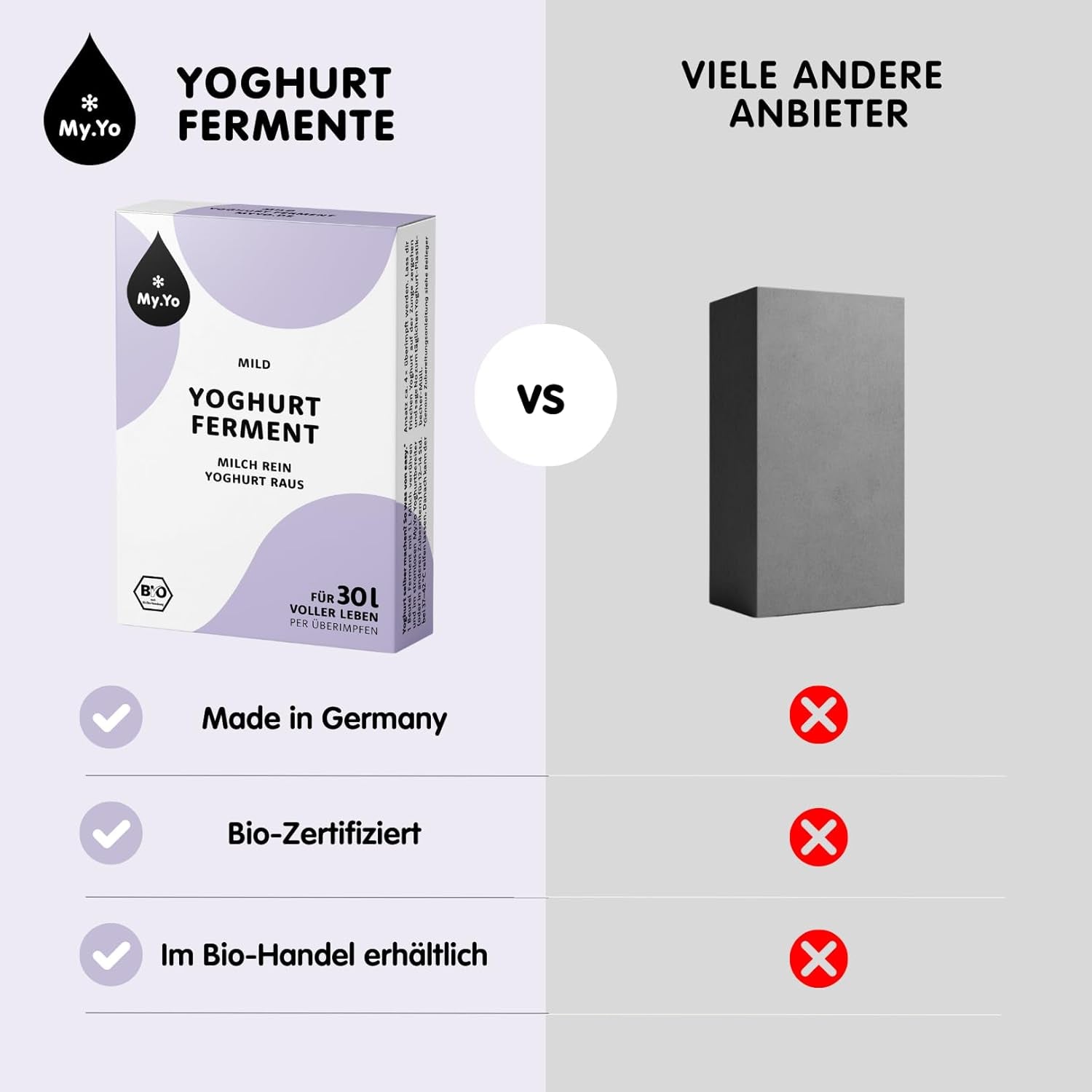 Bio Yaourtferment Doux | 6x5grs | Joghurtkulturen für bis zu 30 L self gemachten yaourt doux