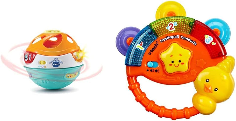 Vtech Baby 3-en-1 Boule Musicale Magique, 9-36 Mois & Tambourin Amusant Baby Music - Jouet Électronique avec Musique et Effets Sonores - Pour 9-36 Mois Jouets pour Bébé Naty Shop Titre par Défaut