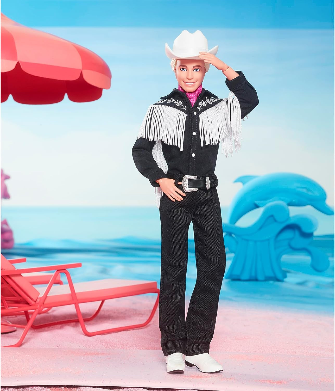 BARBIE le FILM Ken - Poupée de collection en tenue western, chemise vintage, chapeau de cowboy, bottes blanches du film à partir de 3 ans, HRF30 Naty Shop Dolls