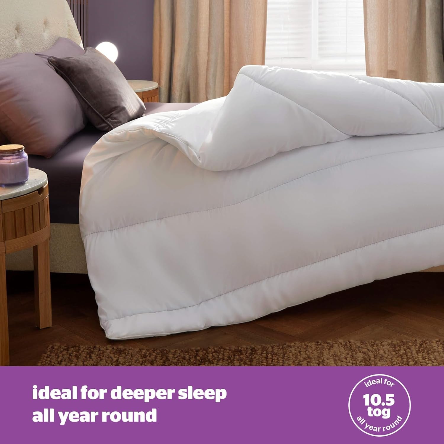 Couette Silentnight Deep Sleep, blanc, microfibre, blanc, lit simple Couettes et couettes Naty Shop