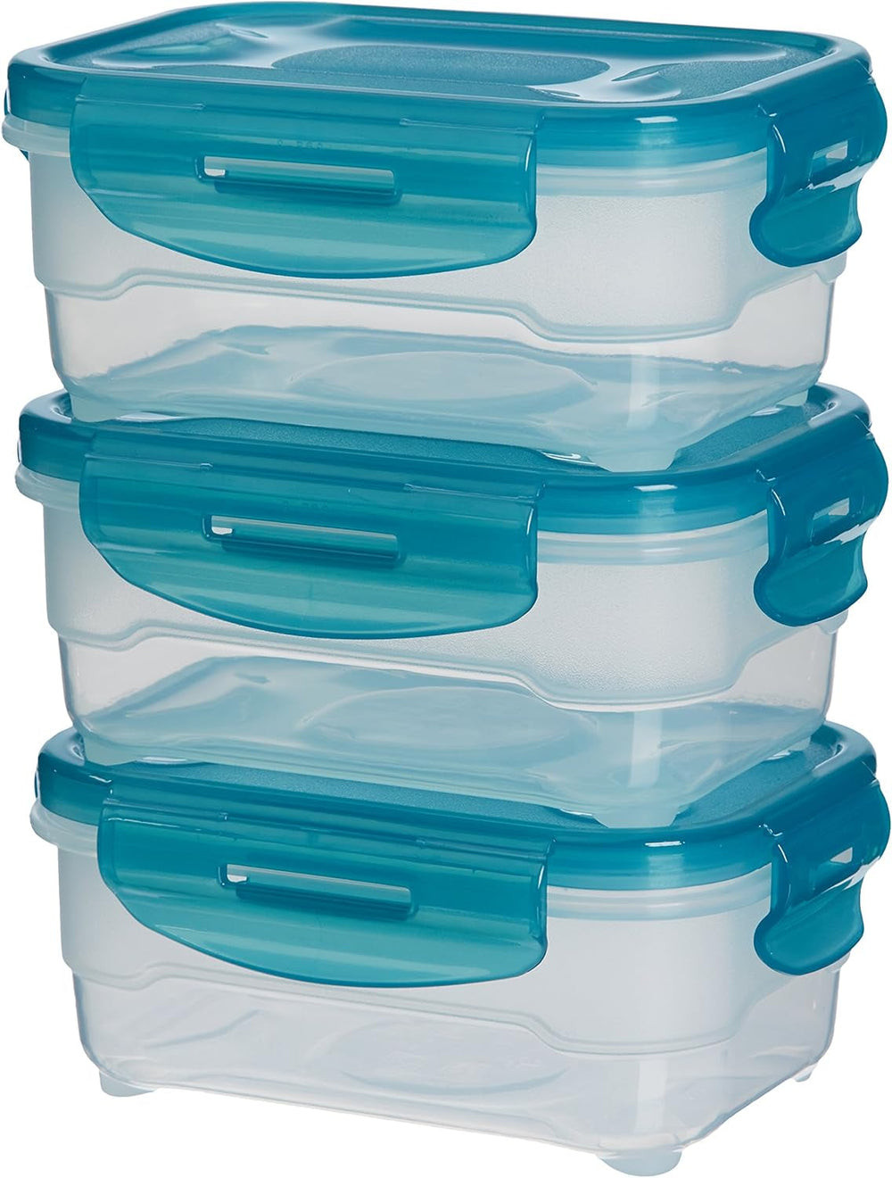 Ensemble de boîtes de congélation Amazon Basics, avec couvercles, étanches, empilables, réfrigérateur/congélateur, sans BPA, plastique, passent au micro-ondes et au lave-vaisselle, 3 x 1,2 L, transparentes Naty Shop Boîtes de conservation alimentaires simples 0,6 litre