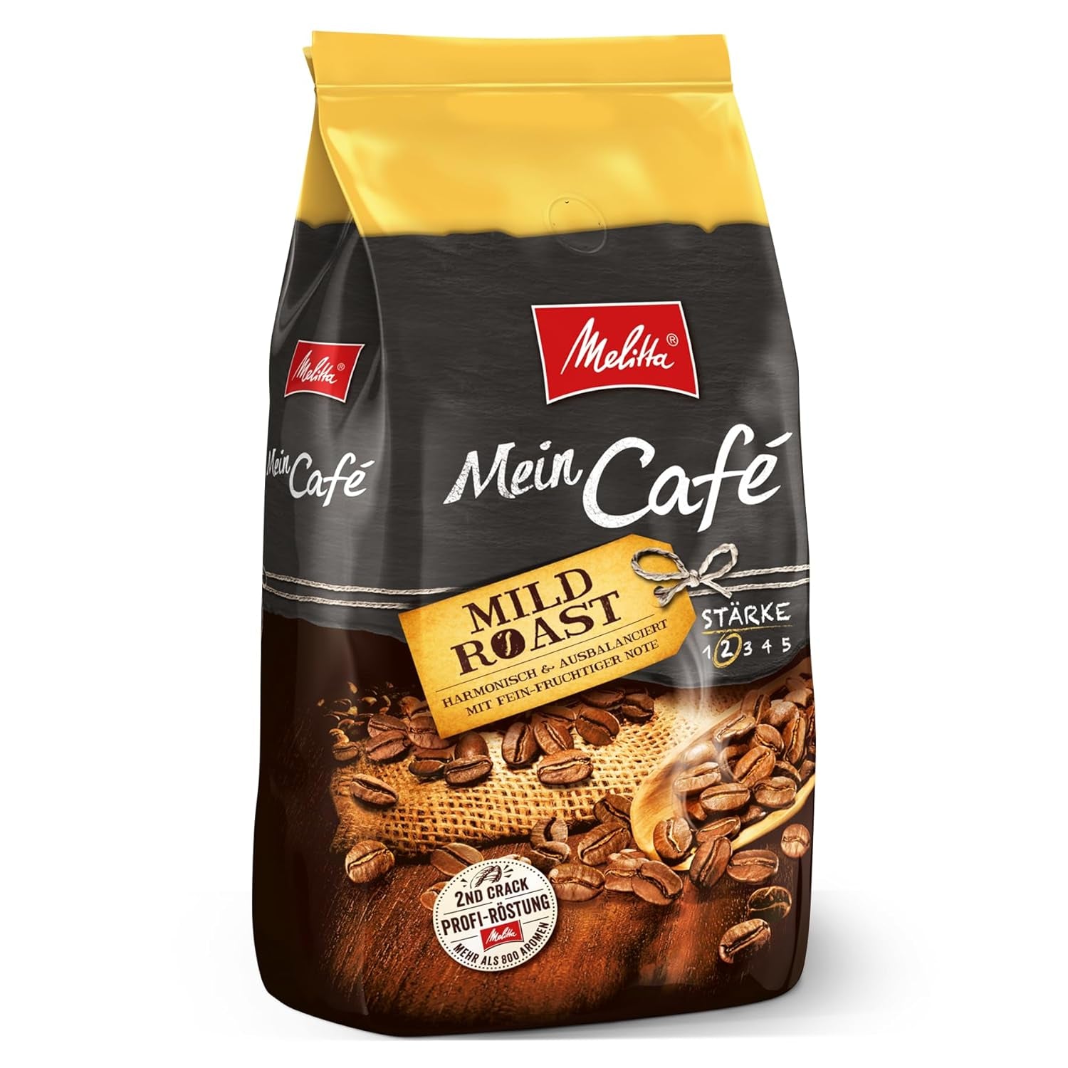Melitta Mein Café Torréfaction Moyenne, Grains de café entiers, Non moulu, intensité 3/5 Café Naty Shop 1 Kg Torréfaction Douce