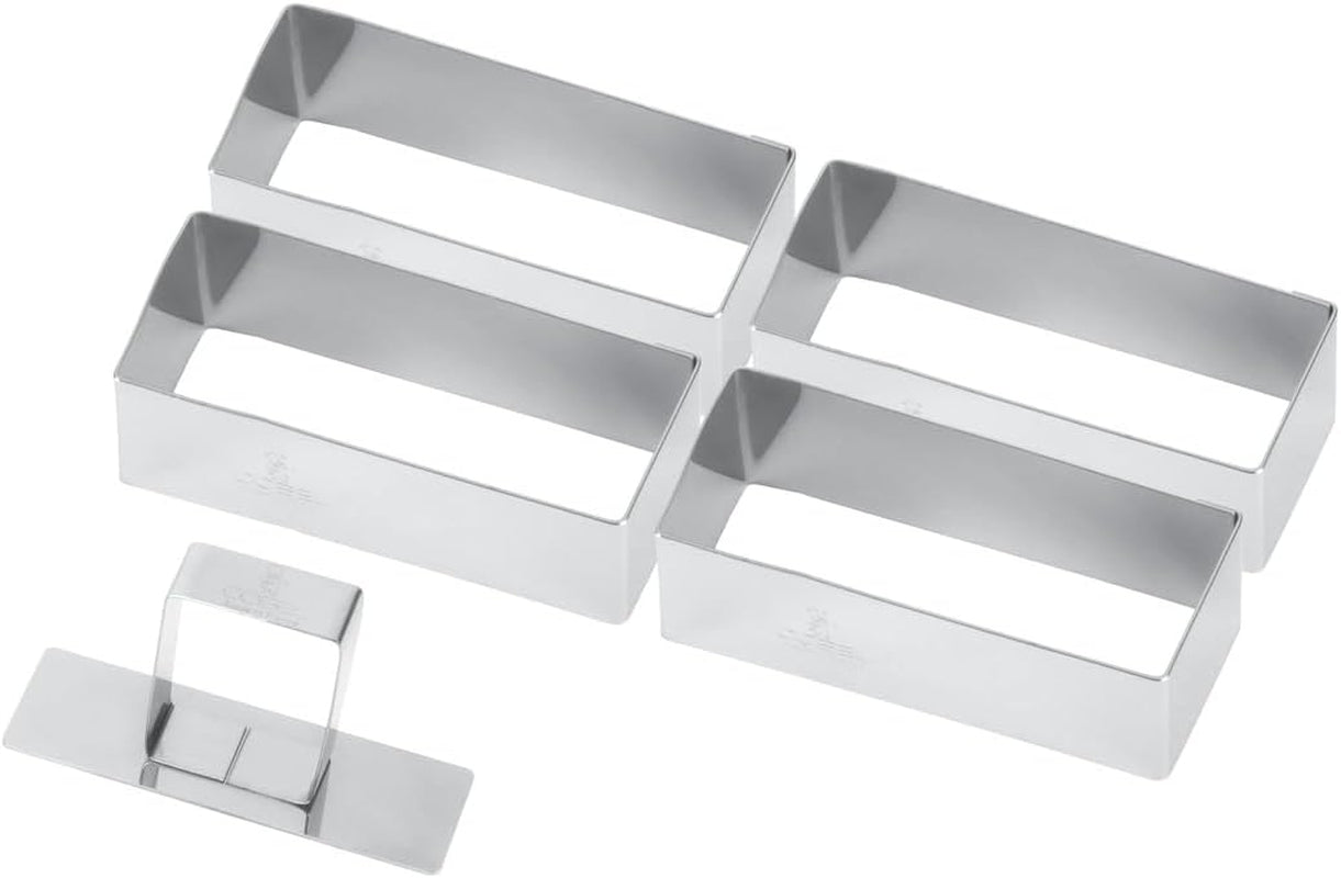881780 La boîte contient 4 formes rectangulaires + un pilon en inox.