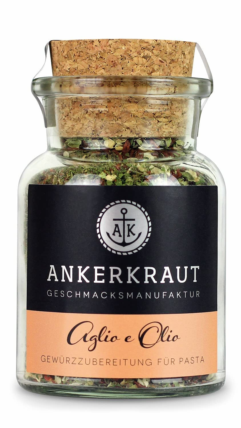 Ankerkraut Aglio e Olio, Gewürzmischung italienne pour pâtes et nouilles spaghetti classiques, 120g dans un sachet aromatique