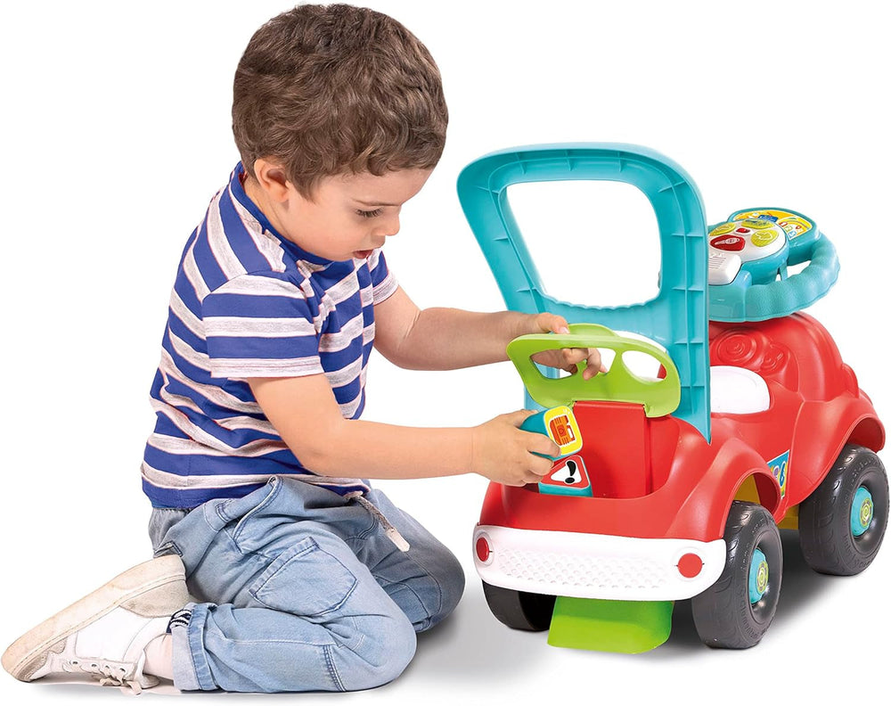 Clementoni - 17747 - Nicolò Go Go 3 en 1 - Voiture équestre, enceinte électronique d'apprentissage, premiers pas, lumières et sons, jeu pour les 1 an - Made in Italy Bebe Toys Naty Shop