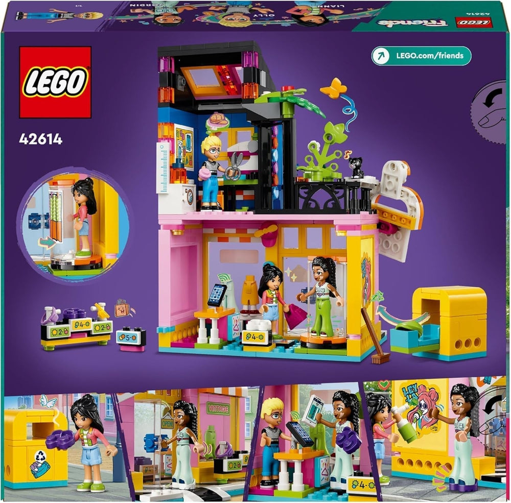LEGO Friends Ensemble de construction de magasin de mode vintage pour enfants avec magasin de jouets, figurines et chat, modèle de jeu de rôle pour le développement socio-émotionnel, cadeau pour filles et garçons de 6 ans 42614 Jeux de construction Besuche den LEGO-Store