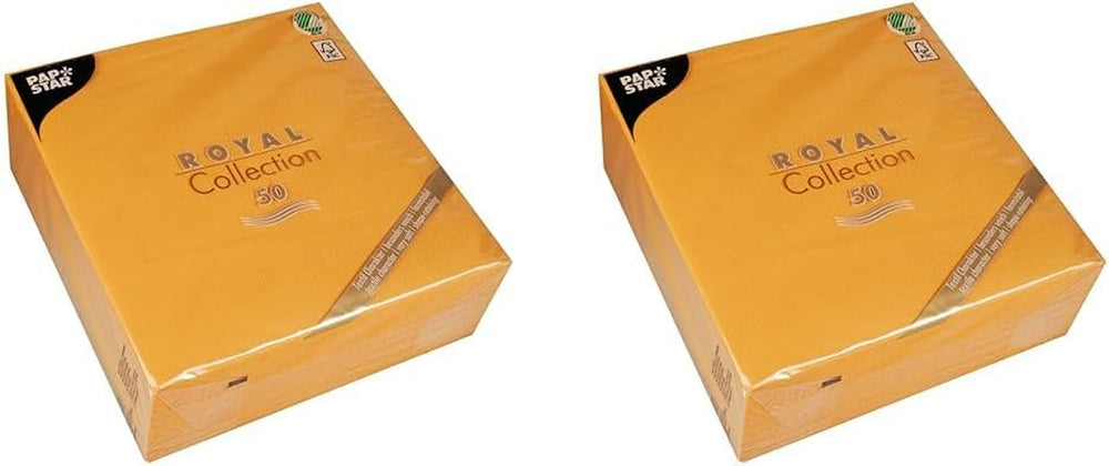 Papstar, 50 serviettes "Collection ROYAL" pli 1/4 40 Cm X 40 Cm orange, #82219