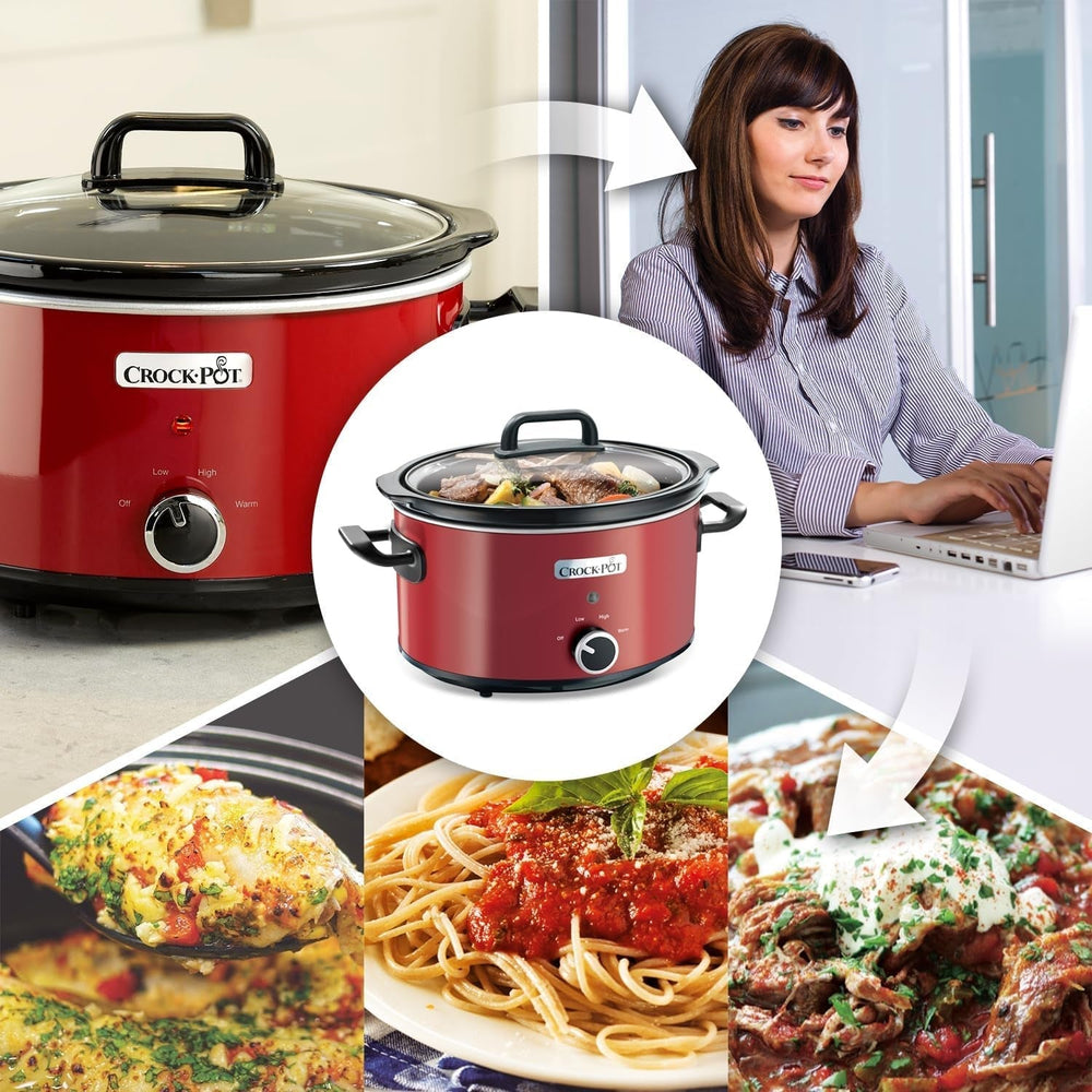 Mijoteuse Crock-Pot, 2 réglages de température + fonction maintien au chaud, 3,5 litres (3-4 personnes), rouge [SCV400RD] Mijoteuse Naty Shop