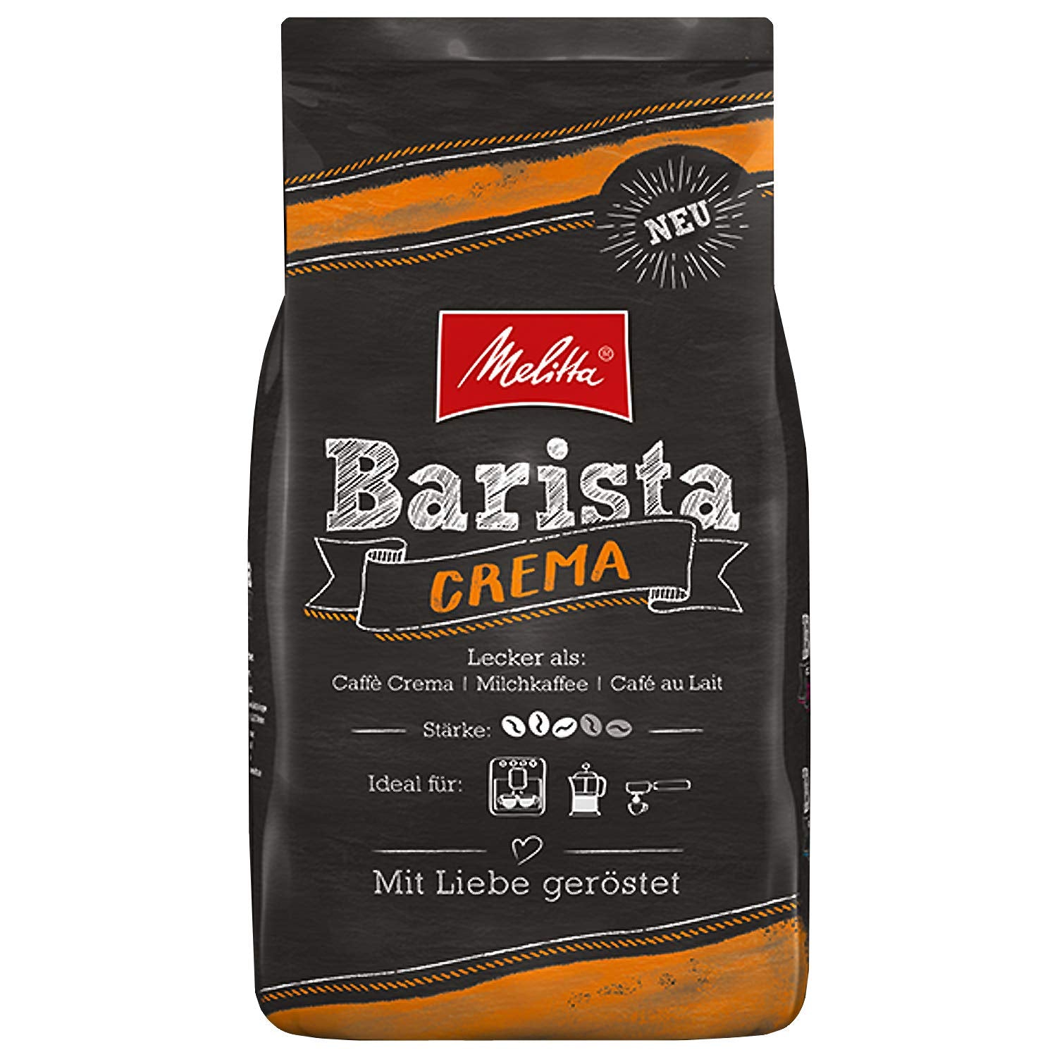 Melitta Barista Cream, grains de café entiers 4x 1000g (4000g) - café équilibré et harmonieux