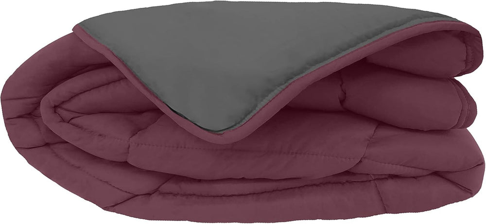 Toison D'Or Couette Cocoon, prune/acier, 140 X 200 Cm Couettes et couettes Naty Shop Prune/acier 140 Cm X 200 Cm