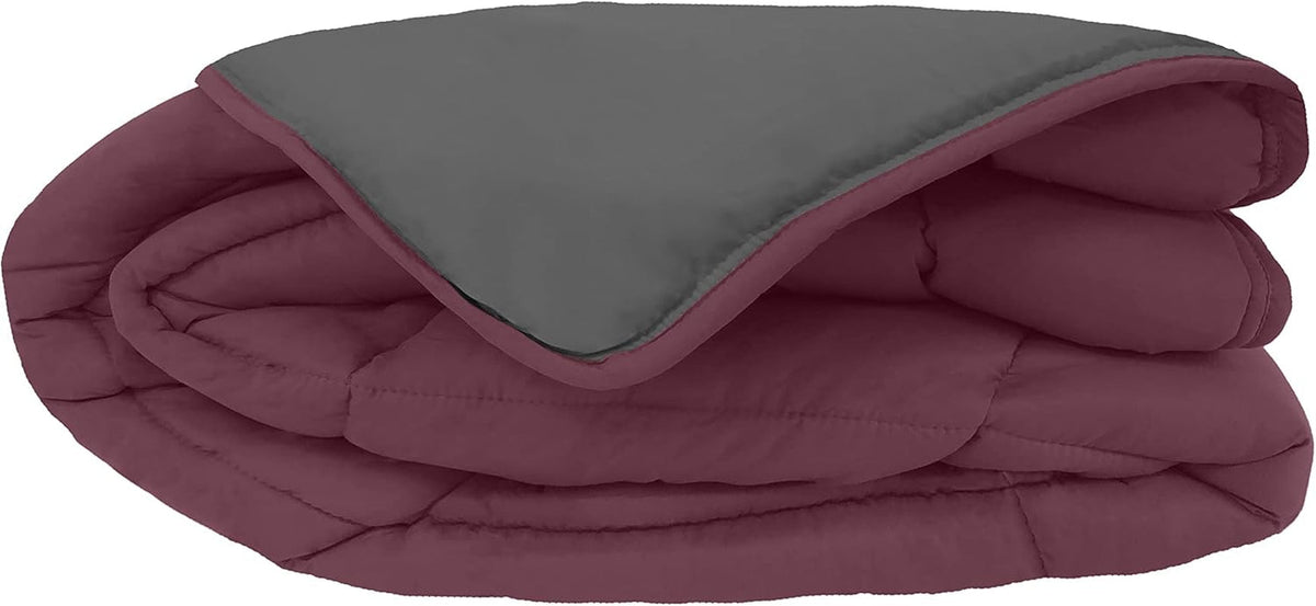 Toison D'Or Couette Cocoon, prune/acier, 140 X 200 Cm Couettes et couettes Naty Shop Prune/acier 140 Cm X 200 Cm