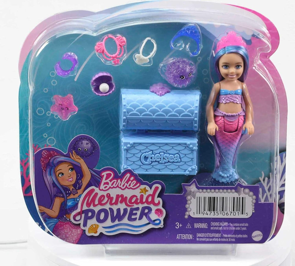 Barbie Sirène Power Chelsea Poupée Sirène Poupée Chelsea Avec Couronne De Cheveux Bleu Violet Queue De Sirène Accessoire Cadeau Pour 3 Ans Hhg57 Naty Shop Dolls