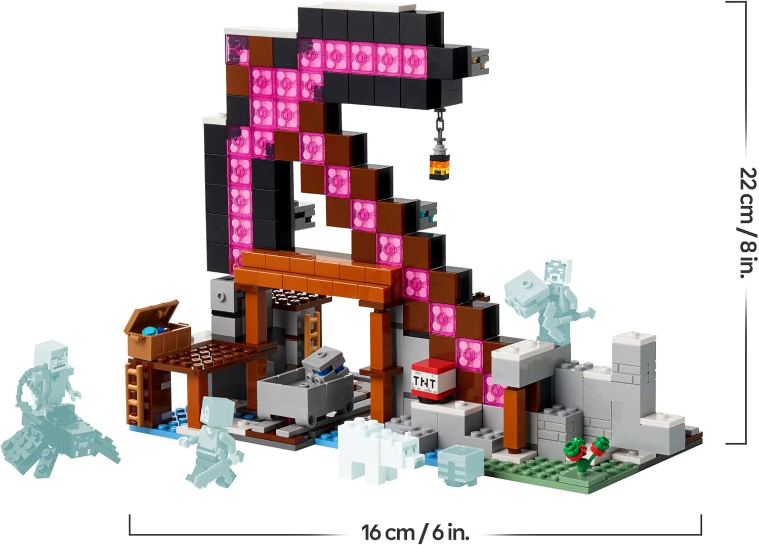 LEGO Minecraft Die Spitzhackenmine - Interaktives Spielzeug für Kinder - Alex, Minenarbeiter und Stray Spinnenreiter Figuren - Sammelbares Gamer Geschenk für Jungen & Mädchen ab 8 Jahren - 21277