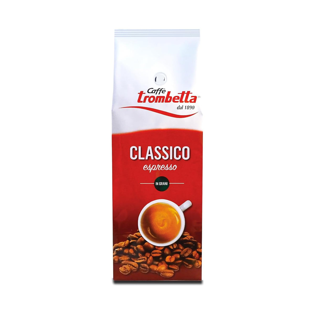Caffè Trombetta Italien Kaffee Geröstete Kaffeebohnen, classique. Une harmonie parfaite entre deux arômes et saveurs - 1 kg